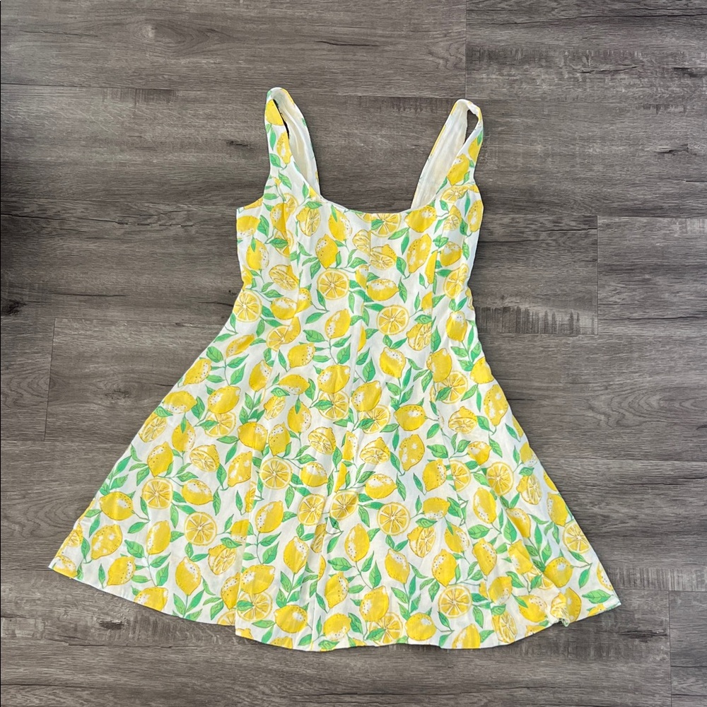 GAP White Dress with Yellow and Green Lemon Print